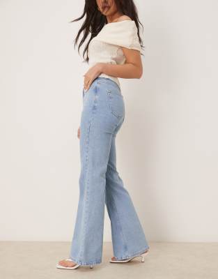 Asos Design Everyday Flare Jeans In Blue