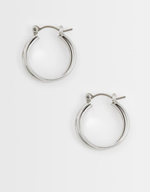 ASOS DESIGN - Everyday - Oorringen met dubbele lus in zilverkleur, 2 van 5