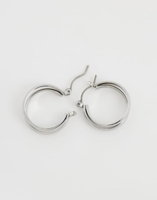 ASOS DESIGN - Everyday - Oorringen met dubbele lus in zilverkleur, 5 van 5