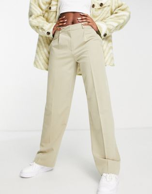ASOS DESIGN - Everyday - Pantalon ample coupe masculine - Olive délavé | ASOS