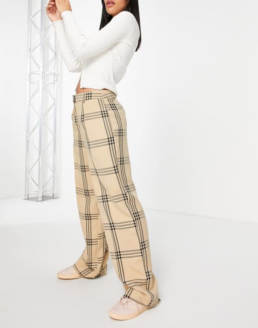 ASOS DESIGN - Everyday - Pantaloni boyfriend extra larghi color cammello a quadri, 4 di 4