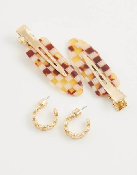 ASOS DESIGN - Everyday - Pendientes de aro pequeños dorados con diseño de cadena - view 1