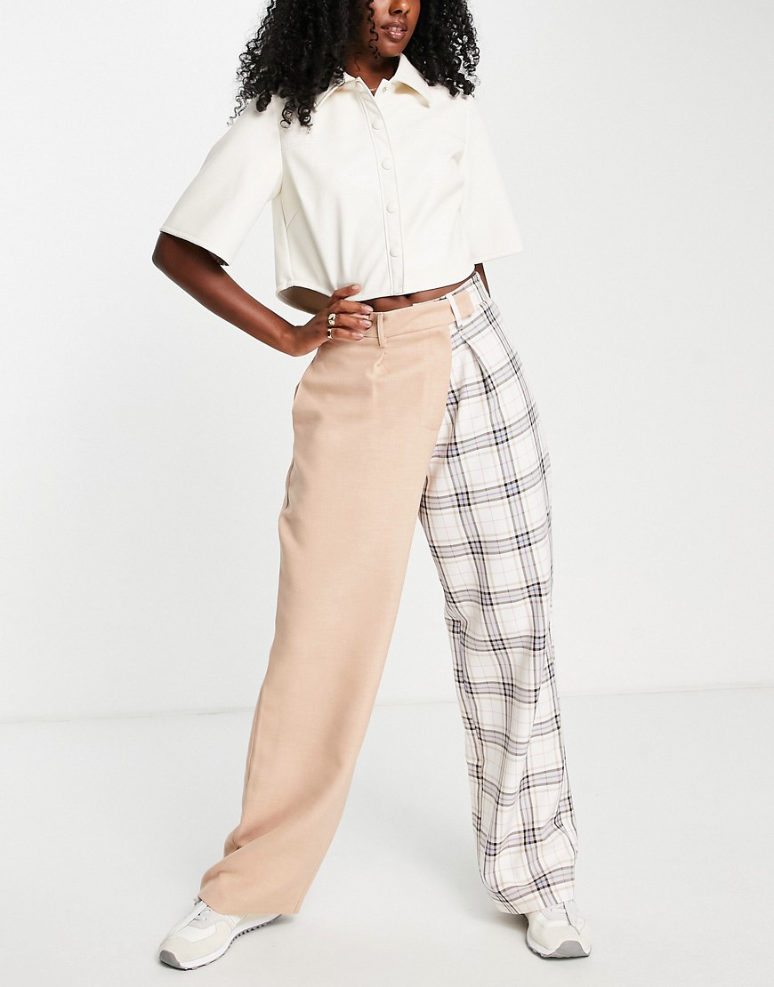 everyday slouch boy pants colorblock and check-Multi