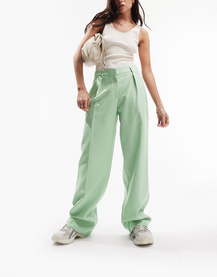 ASOS DESIGN everyday slouch boy pants in mint-Green