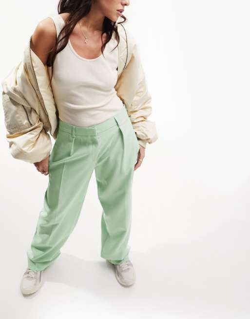 ASOS DESIGN everyday slouch boy pants in mint