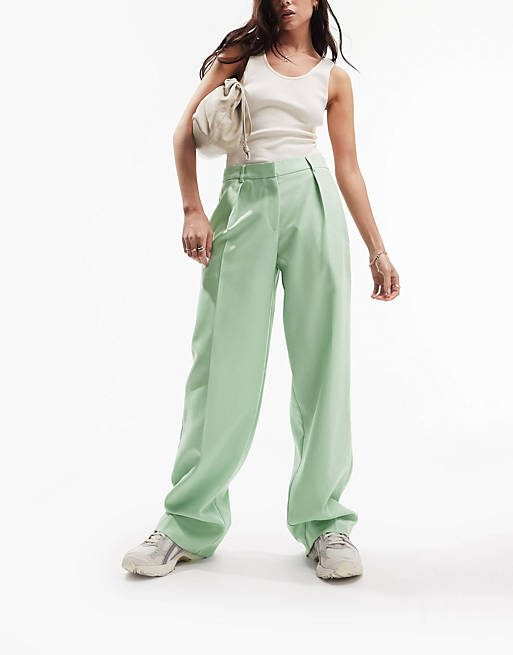 ASOS DESIGN everyday slouch boy trousers in mint | ASOS