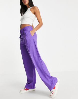 ASOS DESIGN everyday slouch boy trousers in pop purple - ASOS Price Checker