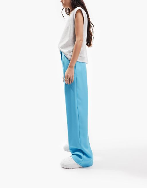 ASOS DESIGN everyday slouchy boy pants in pop turquoise