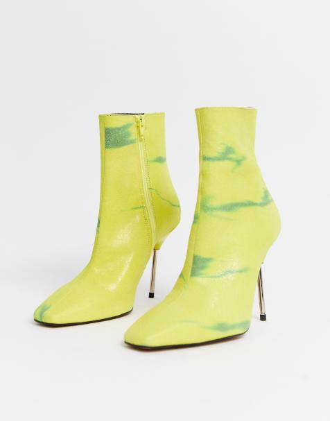 ASOS DESIGN – Evidence – Stiefel aus Leder mit Absatz in Batik-Optik