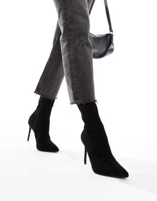 Evie high-heeled sock boots in black