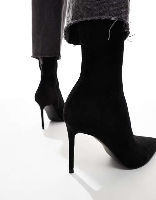 ASOS DESIGN Evie Sock boots met hoge hak in zwart ASOS