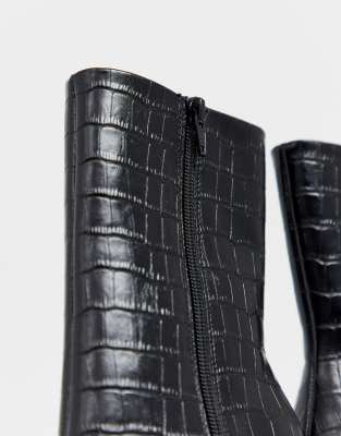 black croc skin boots