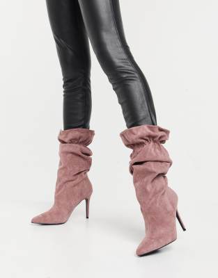 high heeled slouch boots