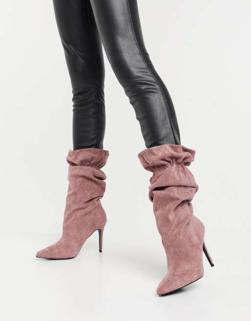 Slouch boots best sale with heel