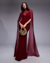 Topshop one sleeve twist strap satin maxi dress in green floral