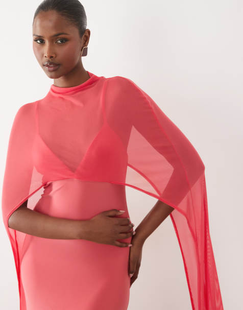 pink long sleeve dresses for sale Women's Twisted Psyche Twist-Front Long Sleeve Maxi Dress in Pink