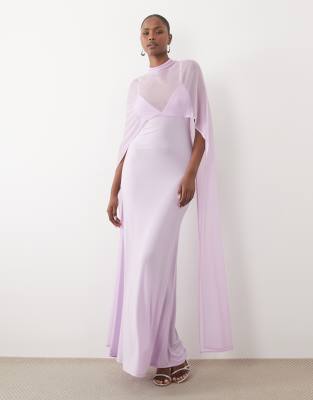 Макси-платье с завышенной талией ASOS DESIGN в сиреневом цвете lilac