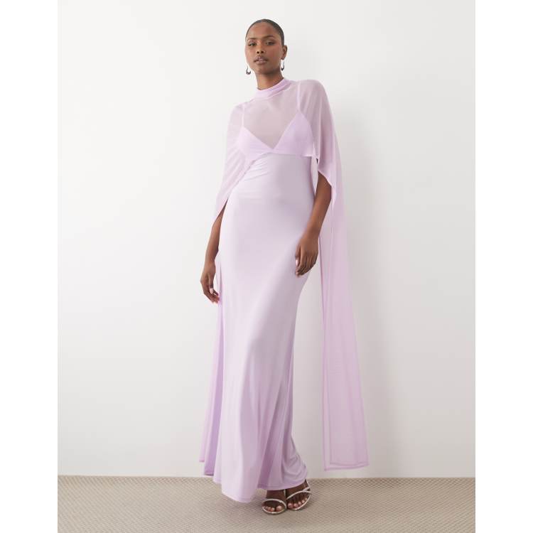 asos design exaggerated cape maxi dress in burgundy ASOS DESIGN exaggerated cape maxi dress in burgundy