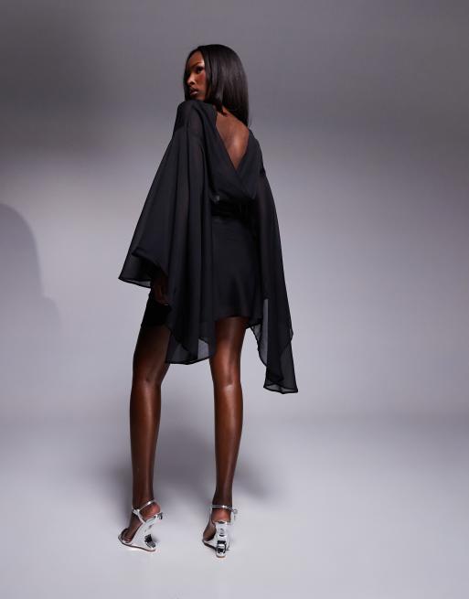 Asos Design 90s Black Mini Dress 90s Baby Satin Mini Dress Black Princess  Polly