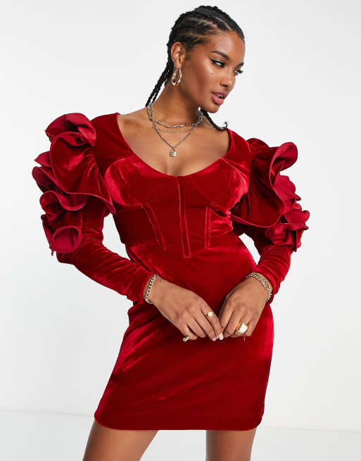 Velvet hot sale bodice dress