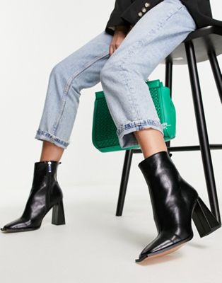ASOS DESIGN Excel high-heeled ankle boots in black