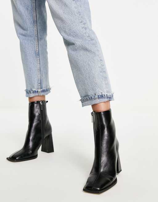 Asos black heeled boots best sale