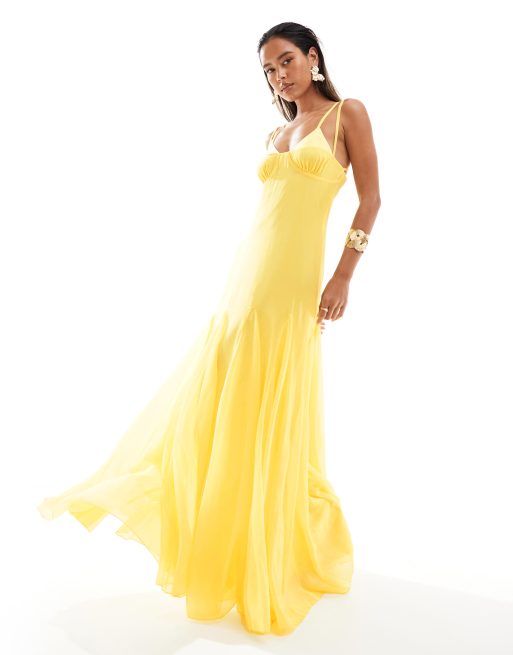 Asos yellow dress maxi online