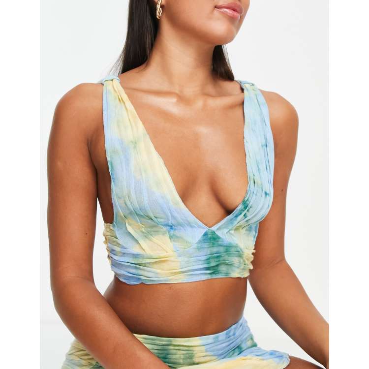 ASOS 'sunset Blvd' Jersey Beach Crop Underboob Top in White