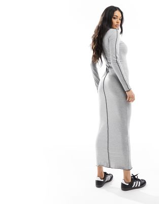 ASOS DESIGN exposed seams maxi dress in grey