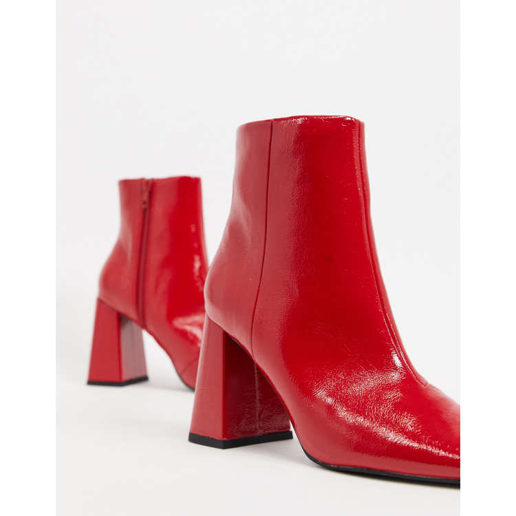 Asos red ankle on sale boots