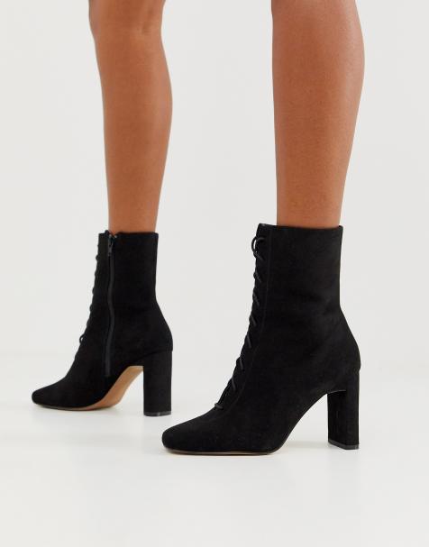 ASOS DESIGN - Expression - Bottines lacées à talon - Noir
