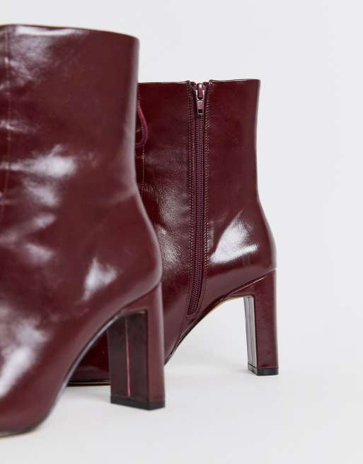 Maroon store heeled boots