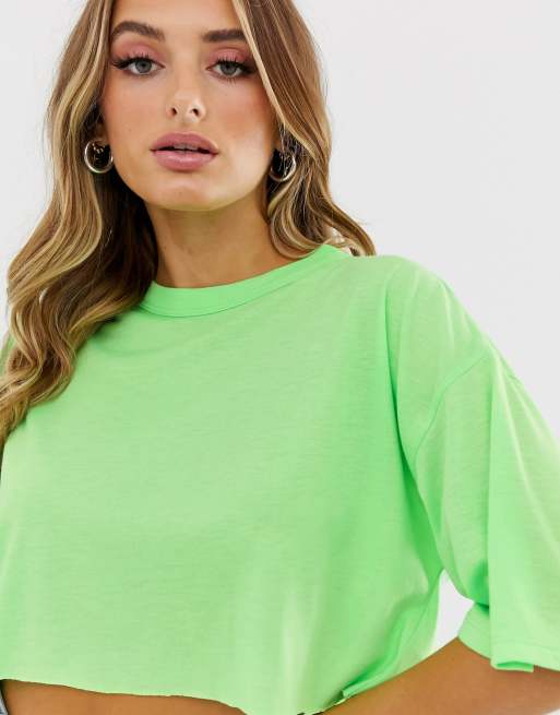 ASOS DESIGN – Extra kort t-shirt med råskuren kant, 3 av 4