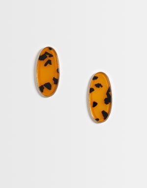 ASOS DESIGN extra large studs with tortoise-shell print