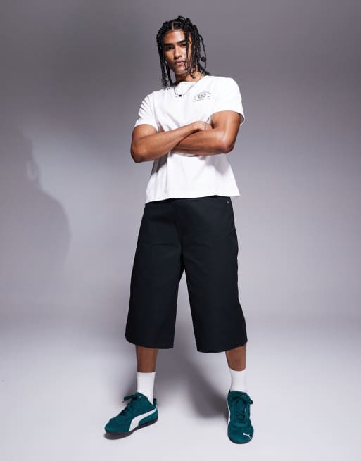 ASOS DESIGN extra long jort in black