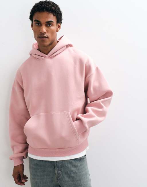 ASOS DESIGN extra oversize huvtröja med pigmenttryck i rosa, 2 av 5
