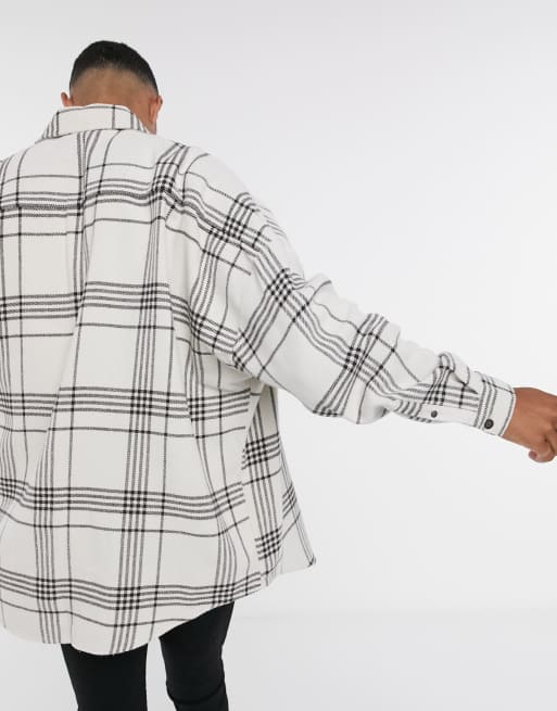 ASOS DESIGN - Extra oversized geruit overhemd in zwart-wit, 2 van 4