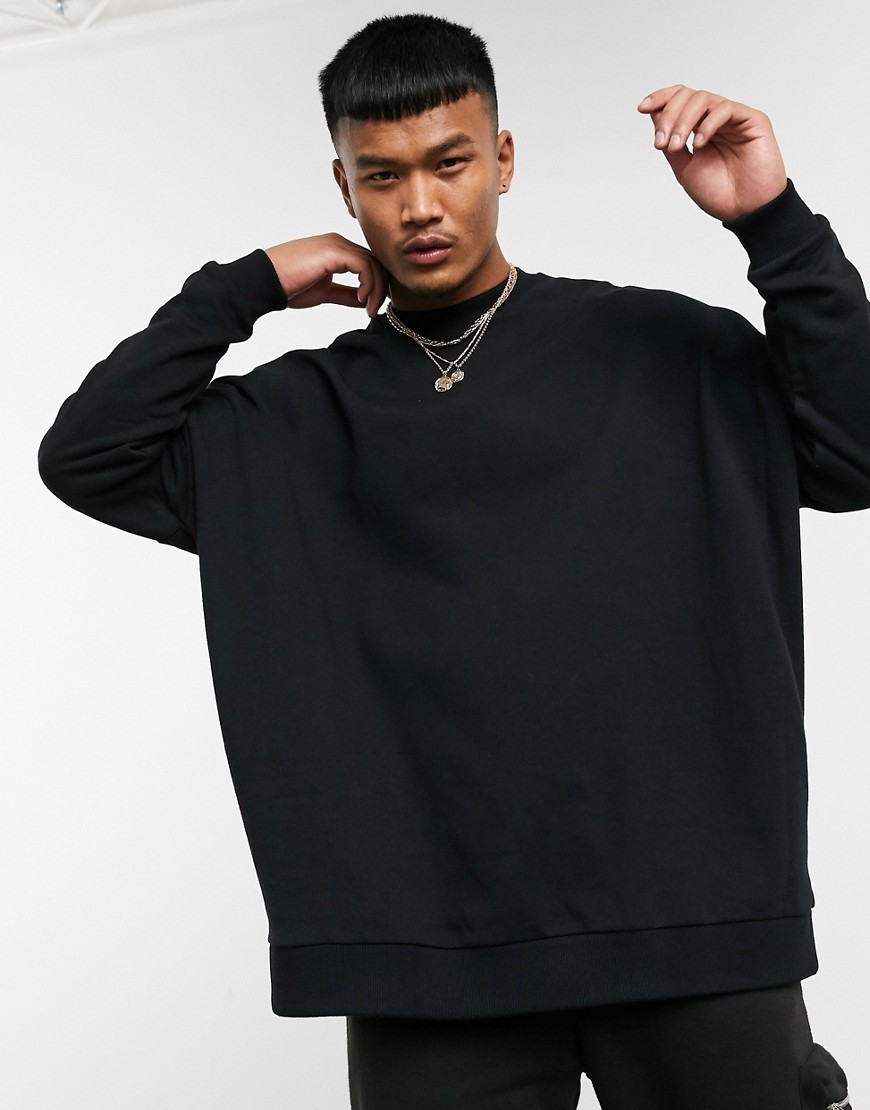 ASOS DESIGN - Extra oversized sweatshirt in zwart