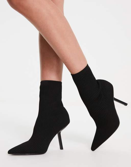 Women's black shop sock ankle boots