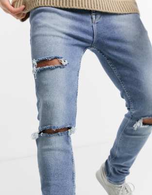 light wash stretch skinny jeans