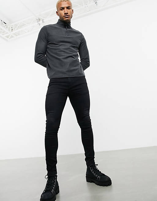 ASOS DESIGN – Extra stretchiga jeans i svart tvätt med spray on-passform