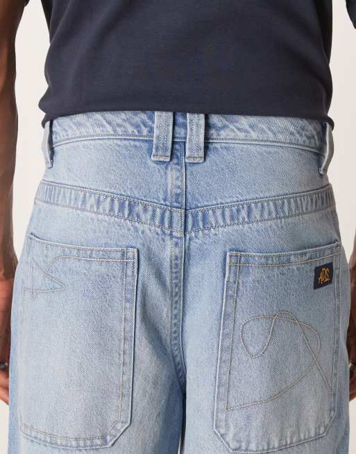 ASOS DESIGN extreem baggy jeans in lichtblauw met lichte wassing, 4 van 5