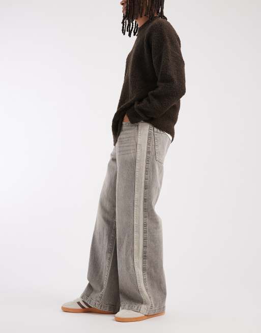 ASOS DESIGN extreem baggy jeans met zijpaneel in grijze wassing, 2 van 5