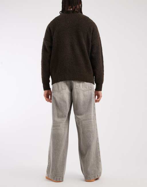 ASOS DESIGN extreem baggy jeans met zijpaneel in grijze wassing, 3 van 5