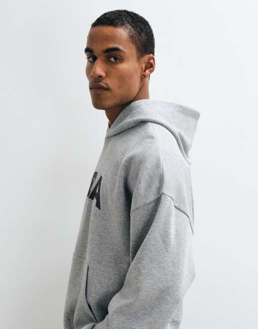 ASOS DESIGN extreem oversized hoodie met NBA teams print in oatmeal gemêleerd, 4 van 5