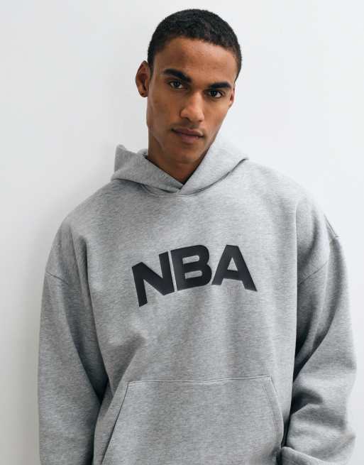ASOS DESIGN extreem oversized hoodie met NBA teams print in oatmeal gemêleerd, 5 van 5