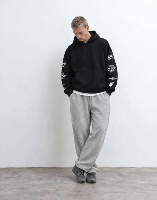 ASOS DESIGN extreem oversized hoodie met print op mouw in zwart, 7 van 9