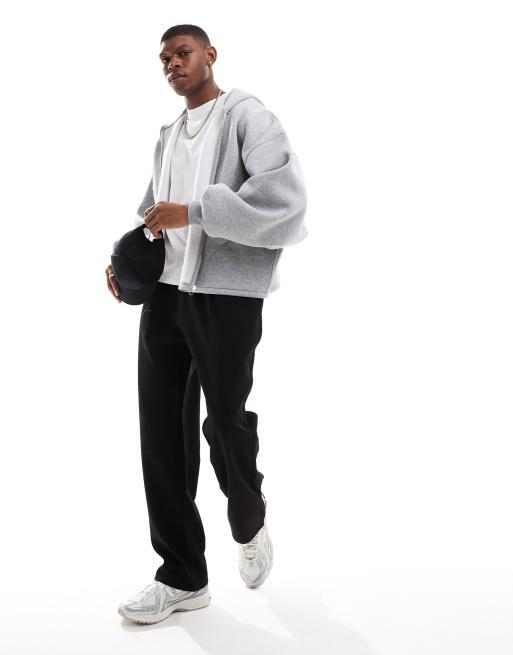 ASOS DESIGN - Extreem oversized hoodie met ritssluiting in gemêleerd grijs, 3 van 4