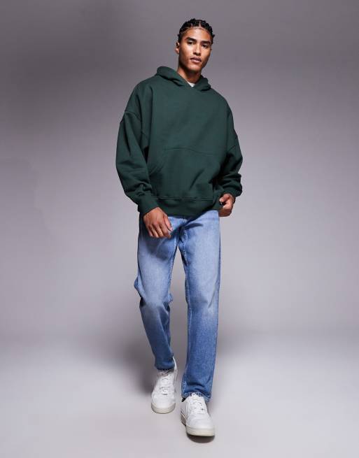 ASOS DESIGN - Extreem oversized hoodie van 400gsm zware premium stof in kaki, 2 van 5