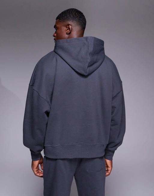 ASOS DESIGN - Extreem oversized hoodie van 400gsm zware premiumstof in grijs, 3 van 6